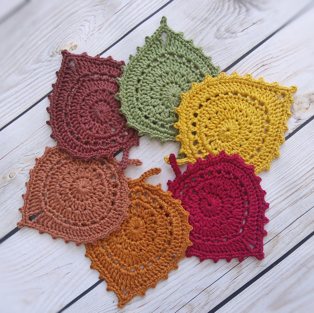 Crochet Leaf Coasters w/ Knot Okay Club
